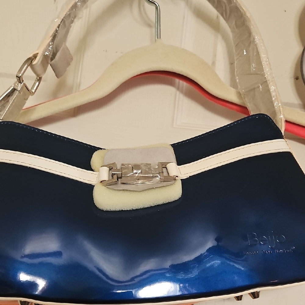 Beijo Navy and White Shoulder Bag